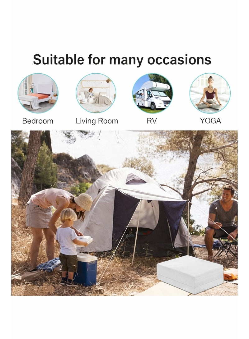 The Home Mart Tri-Fold Mattress, Folding Medical Mattress, 180 x 90 x 6 cm Rebonded Foam, Very Firm Support (70–75 kg/m³), Tricot Fabric 70 GSM, 180 × 90 × 6 cm - Image 5